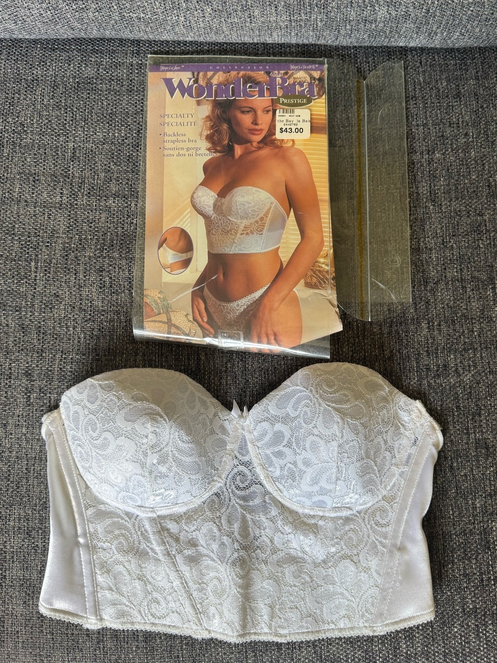 Wonderbra White Lace Bustier Bandeau with Longline Silhouette